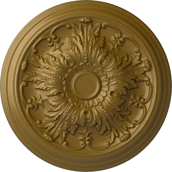 Ekena Millwork Damon Ceiling Medallion (Fits Canopies up to 3 3/8"), Hand-Painted Gold, 20"OD x 1 1/2"P CM20DAGLS - main